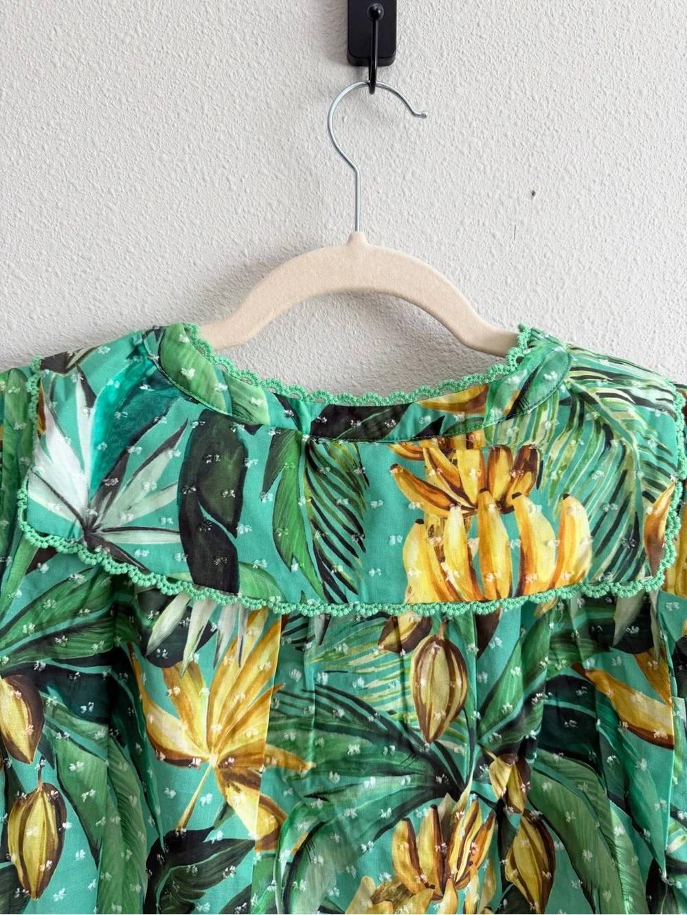 NWT Farm Rio Puff Sleeve Babydoll Blouse Medium